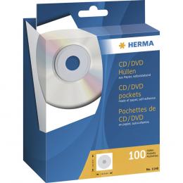 HERMA CD/DVD Hülle 1140 12,4x12,4cm weiß 100 