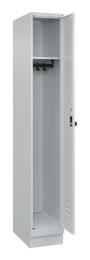 Garderoben-Stahlspind CLASSIC PLUS, mit Sockel Lichtgrau RAL 7035 | 300 | 1 | Lichtgrau RAL 7035 | mit Sockel