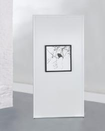 Ausstellungswand mit Bilderschiene 1000 | Metall, weiß, magnethaftend