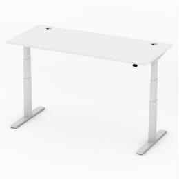 Höhenverstellbarer Schreibtisch PROFI MODUL Weiß | 1800 | Alusilber RAL 9006