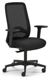 Bürostuhl VADINO Schwarz | ohne Kopfstütze | Stoffsitz mit Netzrücken