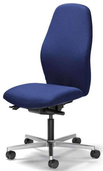 Bürostuhl mySIT ohne Armlehnen Blau | Sitztiefenverstellung, Synchronmechanik | Alusilber