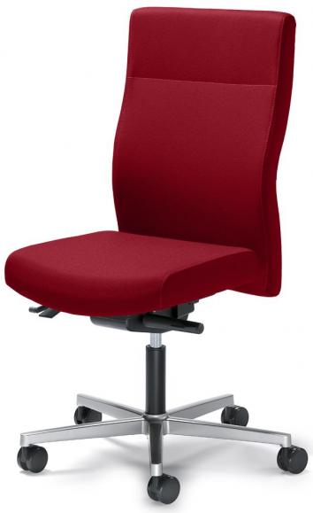 Bürostuhl winSIT ohne Armlehnen Rot | mit Gegenkrafteinstellung | Sitzneigeverstellung-Automatik, Sitztiefenverstellung | Alusilber | ohne Kopfstütze