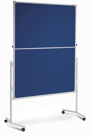 Moderationstafel PROFESSIONELL inkl. Zubehör-Set klappbar | Textil, blau - beidseitig