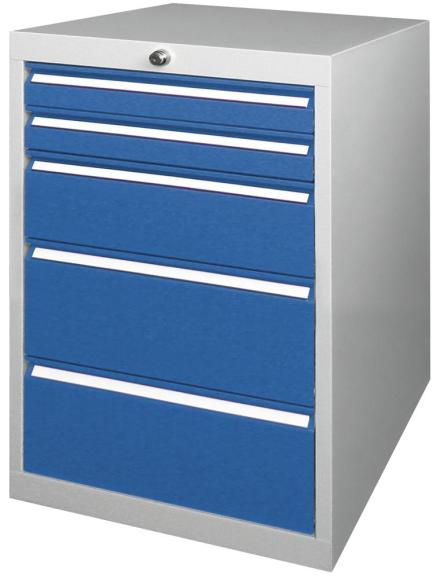 Schubladenschrank-Serie Delta-Organ Enzianblau RAL 5010 | 800 | 2 x 75, 1 x 150, 2 x 200 mm