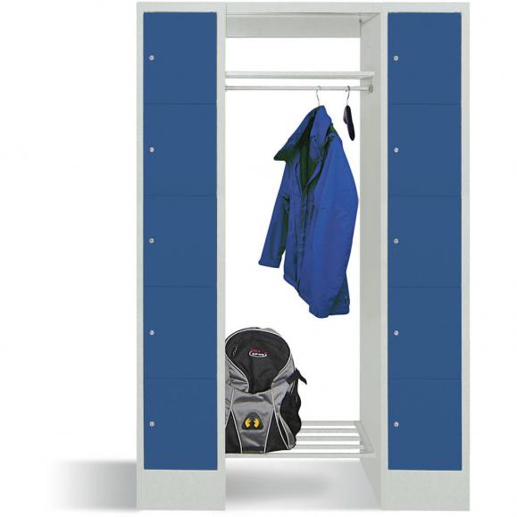 Garderobe mit Schließfachschränken BASIC Enzianblau RAL 5010 | 300 | 2 | 10