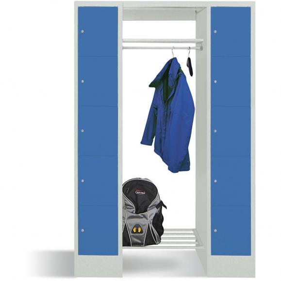 Garderobe mit Schließfachschränken BASIC Lichtblau RAL 5012 | 300 | 2 | 10