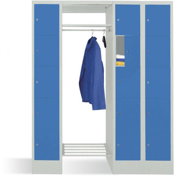 Garderobe mit Schließfachschränken BASIC Lichtblau RAL 5012 | 300 | 2 | 15