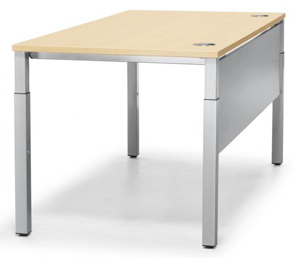 Schreibtisch 4-Fuß PROFI MODUL Ahorndekor | 1600 | Alusilber RAL 9006