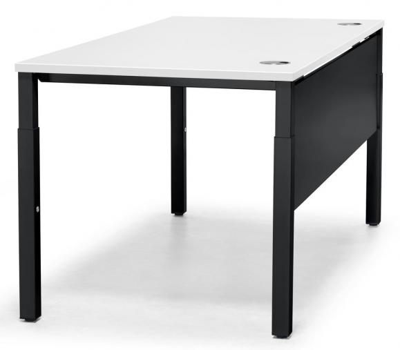 Schreibtisch 4-Fuß PROFI MODUL Weiß | 800 | Schwarz RAL 9005