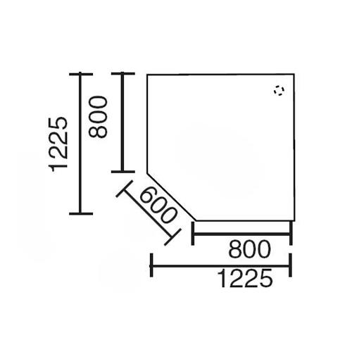 Verkettungsplatte BASE LINE Lichtgrau | 90° Quadrat