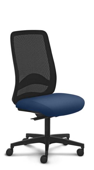 Bürostuhl VADINO Blau | ohne Kopfstütze | Stoffsitz mit Netzrücken