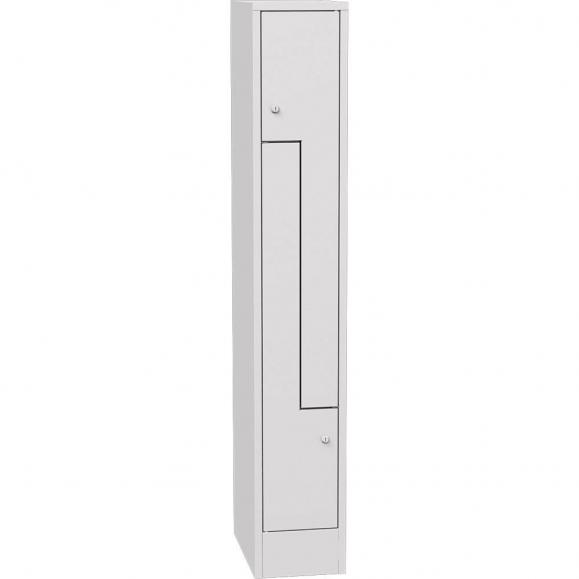 Z-Garderoben Stahlspind mit glatten Türen Lichtgrau RAL 7035 | 300 | 2 | Drehriegelverschluss