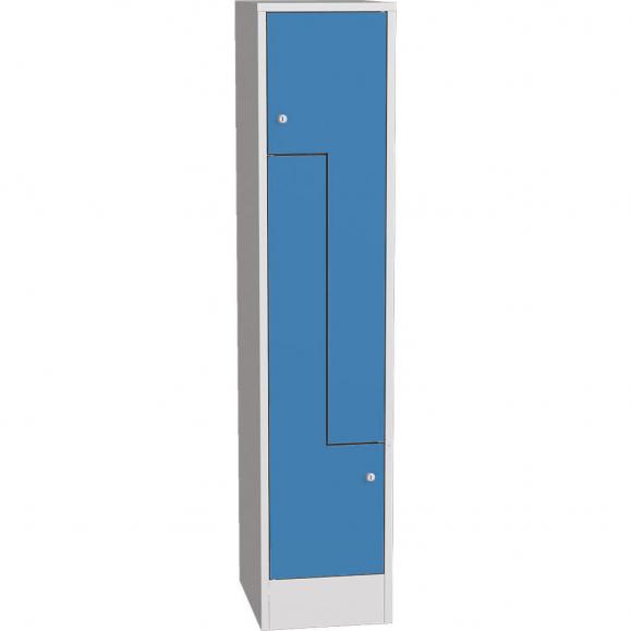 Z-Garderoben Stahlspind mit glatten Türen Lichtblau RAL 5012 | 400 | 2 | Zylinderschloss