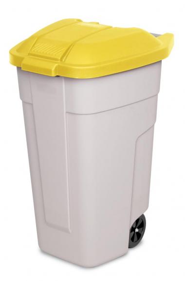 Abfallcontainer, fahrbar Gelb | Beige