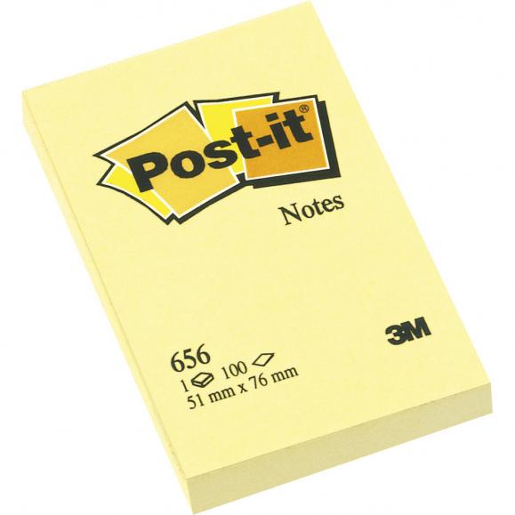Post-it Haftnotiz Notes 656 51x76mm 100Blatt gelb 