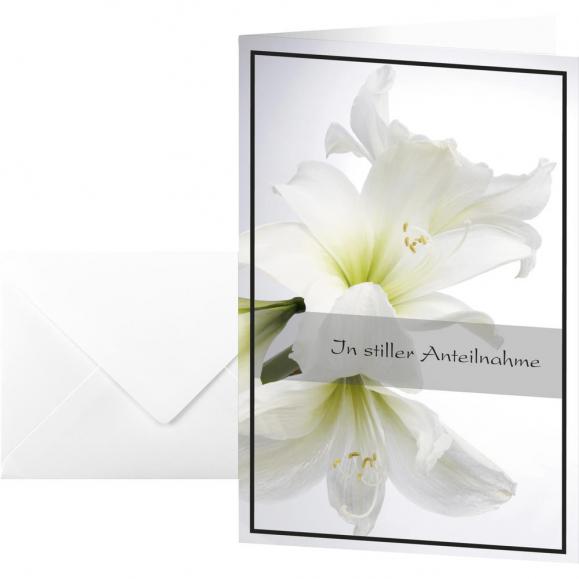 SIGEL Trauerkarte Amaryllis DS006 11,5x17cm 10 