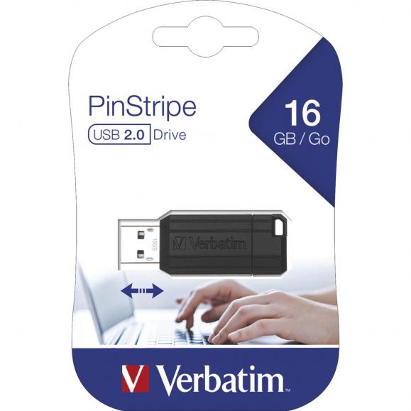 Verbatim USB-Stick PinStripe 49063 16GB USB2.0 sw 