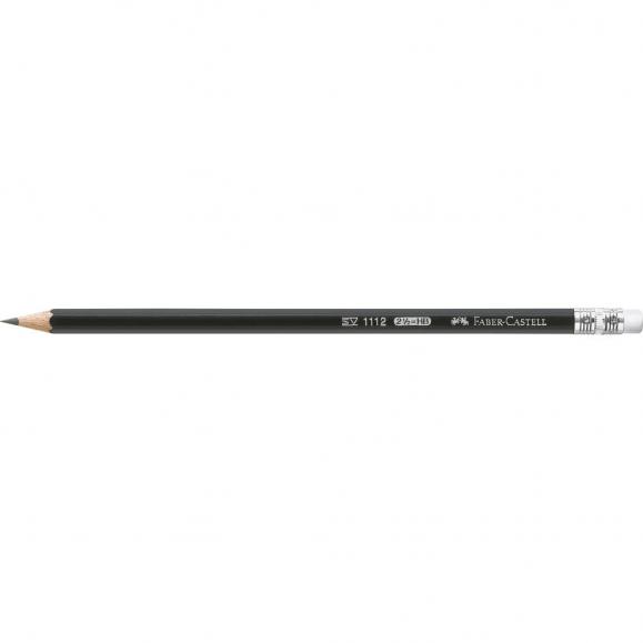 Faber-Castell Bleistift 111200 mit Gummitip HB sw 