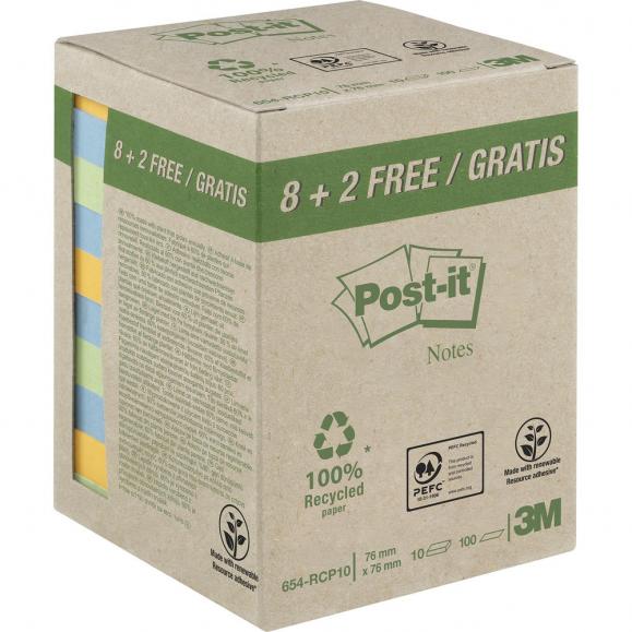 Post-it Haftnotiz Recycling Notes 654-RCP10 