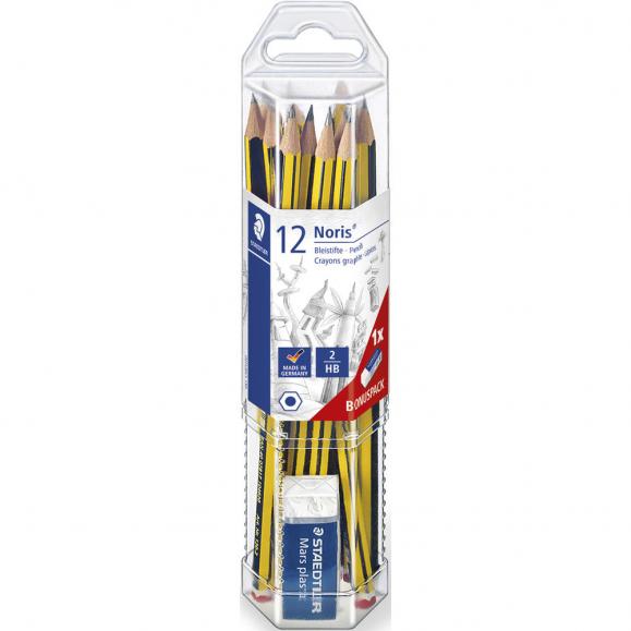 STAEDTLER Bleistift Noris 61 120 P1 HB ge/sw 12 