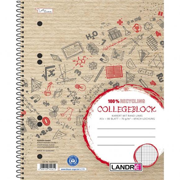 Landre Collegeblock 100050114 DIN A5 mit Rand 