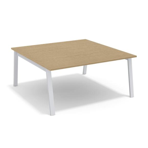 Konferenztisch mit A-Fuß, Grundtisch Eiche hell | 1600 | 1410 | Grundtisch | Alusilber