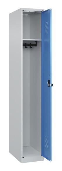 Garderoben-Stahlspind EVOLO PLUS, bodenstehend Lichtblau RAL 5012 | 300 | 1 | Lichtgrau RAL 7035 | Bodenstehend