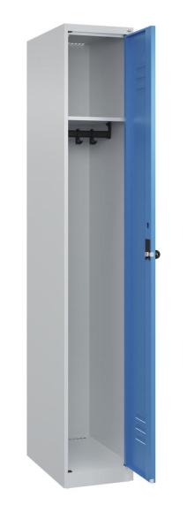 Garderoben-Stahlspind CLASSIC PLUS, bodenstehend Lichtblau RAL 5012 | 300 | 1 | Lichtgrau RAL 7035 | Bodenstehend