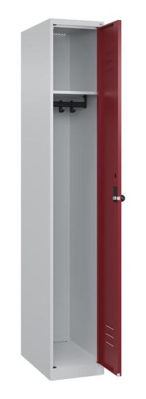 Garderoben-Stahlspind CLASSIC PLUS, bodenstehend Rubinrot RAL 3003 | 300 | 1 | Lichtgrau RAL 7035 | Bodenstehend