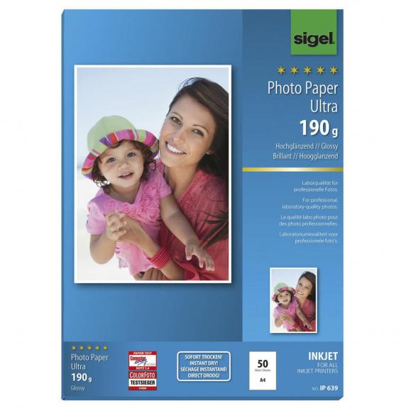 SIGEL Fotopapier Ultra IP639 DIN A4 190g superweiß 