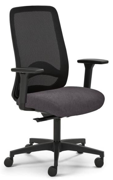 Bürostuhl VADINO Grau | ohne Kopfstütze | Stoffsitz mit Netzrücken