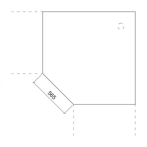 Verkettungsplatte Quadrat 1200 MULTI MODUL Weiß | 90° Quadrat