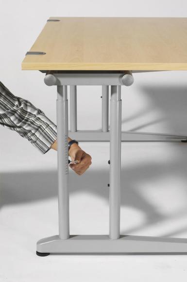 Schreibtisch Freiform C-Fuß PROFI MODUL Ahorndekor | 1600 | Freiform rechtsseitig