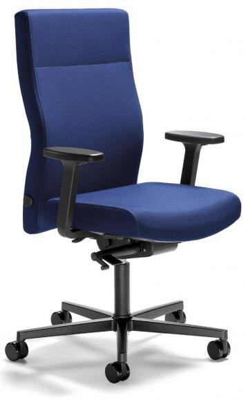 Bürostuhl winSIT ohne Armlehnen Blau | mit Gegenkrafteinstellung | Sitztiefenverstellung | Polyamid schwarz | ohne Kopfstütze