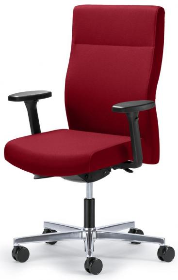 Bürostuhl winSIT ohne Armlehnen Rot | mit Gewichtsautomatik | Sitztiefenverstellung | Aluminium poliert | ohne Kopfstütze