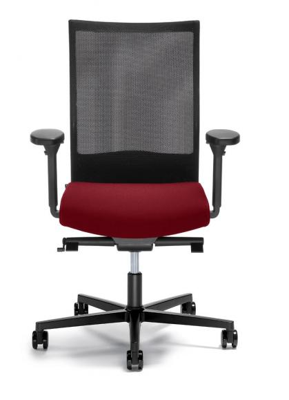 Bürostuhl winSIT NET ohne Armlehnen Schwarz/Rot | Sitztiefenverstellung, Synchronmechanik | Polyamid schwarz