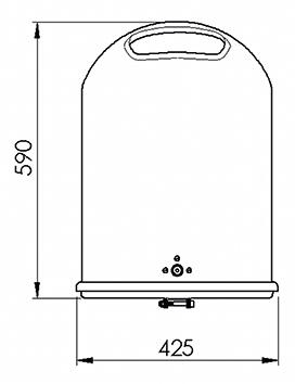 Ovaler Abfallbehälter Anthrazitgrau RAL 7016 | offen | ohne Ascher