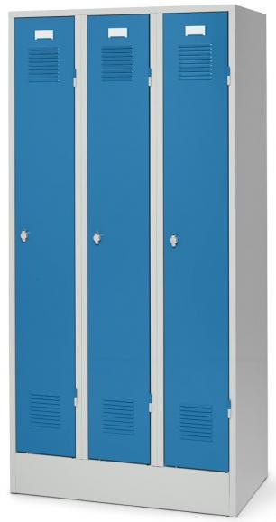 Garderoben-Stahlspind Delta PROTECT Lichtblau RAL 5012 | 300 | 3 | Drehriegelverschluss