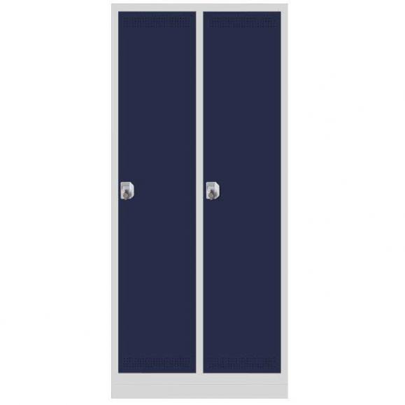 Garderoben-Stahlspind SP PROFI SYSTEM mit Sockel Stahlblau RAL 5011 | 400 | 2 | Drehriegelverschluss | mit Sockel