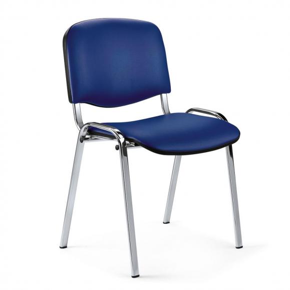 Besucherstühle ISO 8 Stühle im SET Blau | Verchromt