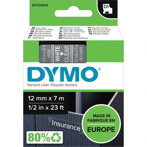 DYMO Schriftbandkassette D1 S0720600 12mmx7m ws 