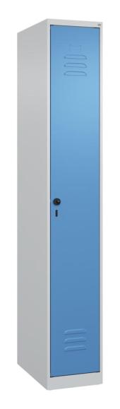 Garderoben-Stahlspind CLASSIC PLUS, bodenstehend Lichtblau RAL 5012 | 300 | 1 | Lichtgrau RAL 7035 | Bodenstehend