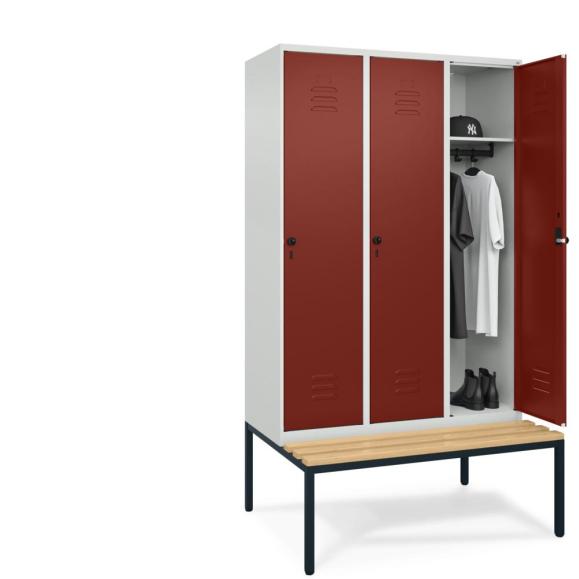 Garderoben-Stahlspinde CLASSIC PLUS mit Sitzbank 