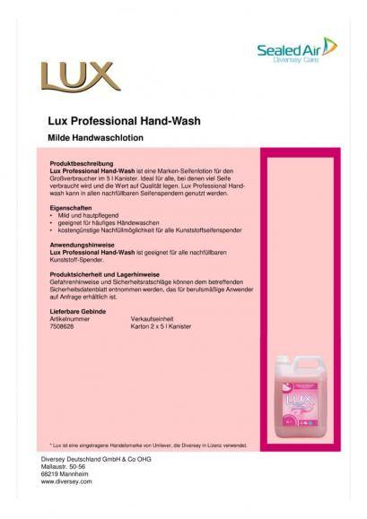 LUX Flüssigseife Hand-Wash 7508628 5l 