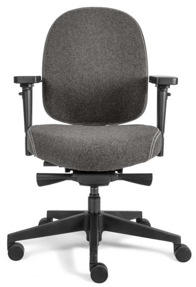 Bürostuhl SenseFIT DV mit Armlehnen Grau | Standard Rückenlehne | Polyamid schwarz | ohne Kopfstütze