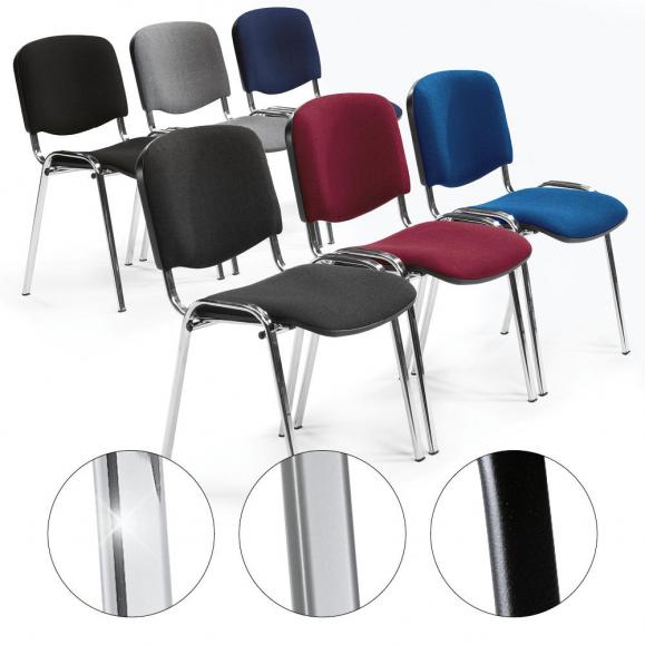 12 Besucherstühle ISO - Stoff Basic, 3 Gestellfarben 