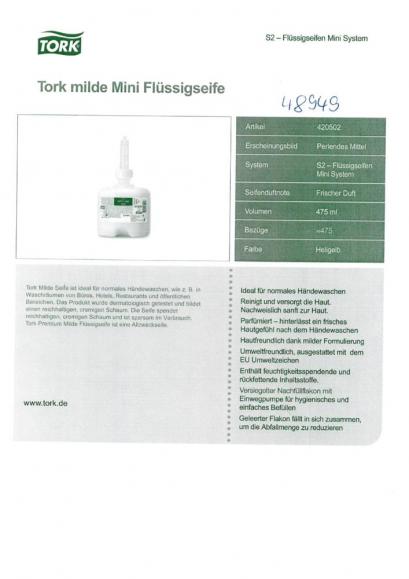 Tork Flüssigseife Premium 420502 mild 475ml 8 