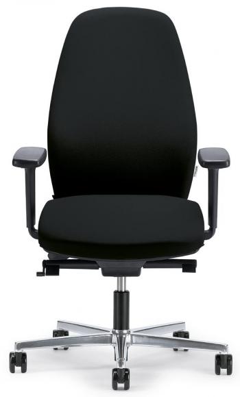 Bürostuhl mySIT ohne Armlehnen Schwarz | Sitzneigeverstellung-Automatik, Sitztiefenverstellung, Synchronmechanik | Aluminium poliert