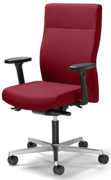 Bürostuhl winSIT ohne Armlehnen Rot | mit Gegenkrafteinstellung | Sitzneigeverstellung-Automatik, Sitztiefenverstellung | Alusilber | ohne Kopfstütze